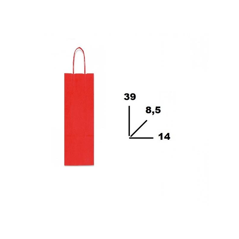 BORSA CARTA COLOR BOTTIGLIA MIS.14+8,5x39cm ROSSO 723