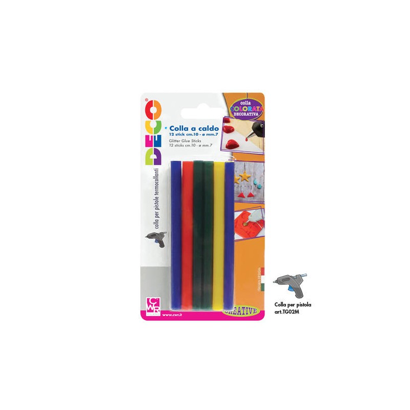 COLLA A CALDO COLORATA 12 STICK 10cm ø7mm