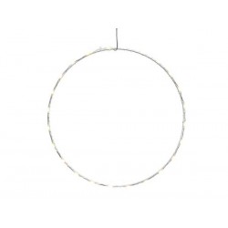 CERCHIO METALLO C/LED 60 LUCI ø50cm BIANCO CALDO DA ESTERNO