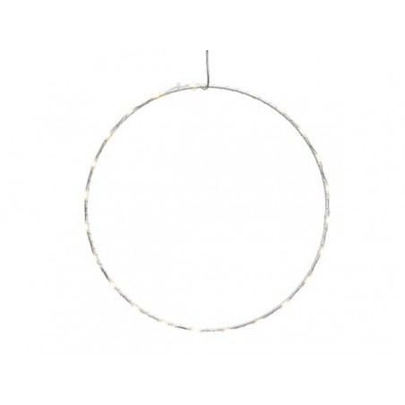 CERCHIO METALLO C/LED 60 LUCI ø50cm BIANCO CALDO DA ESTERNO