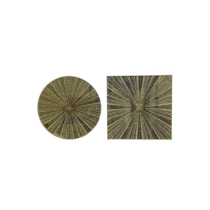 SPECCHIO C/STRIPES GLITTER ORO TONDO/QUADRO 20cm ass.to