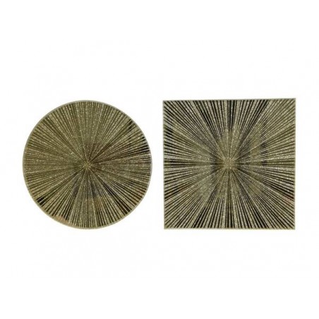SPECCHIO C/STRIPES GLITTER ORO TONDO/QUADRO 10cm ass.to