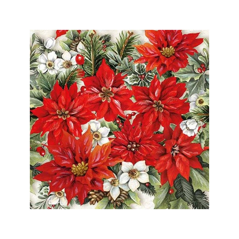 TOVAGLIOLI 33x33 POINSETTIA ALL OVER 20pz