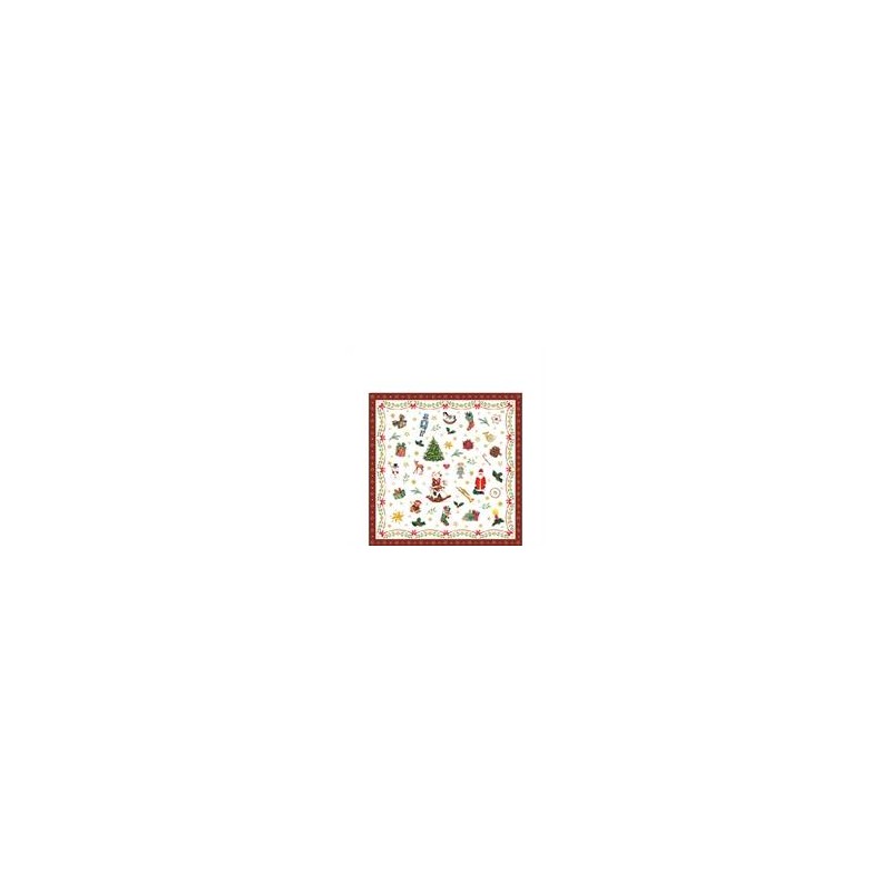 TOVAGLIOLI 25x25cm ORNAMENTS ALL OVER RED 20pz