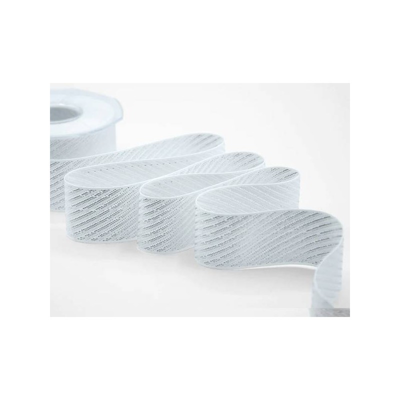 NASTRO SUGAR CANE mm40x20mt COL.101 ARGENTO BIANCO