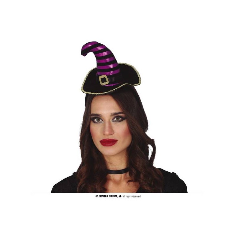 CERCHIETTO CAPPELLINO STREGA NERO/LILLA
