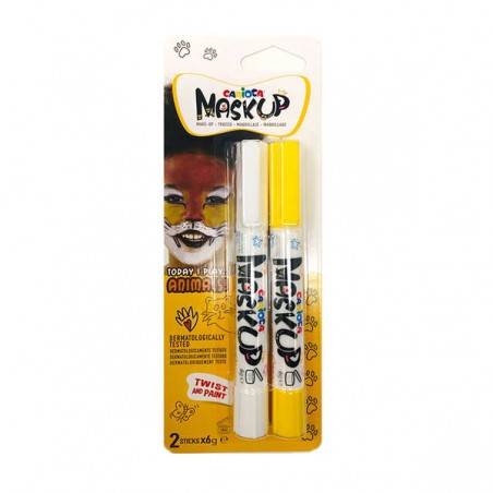 MASK UP ANIMALS BIANCO/GIALLO 2pz