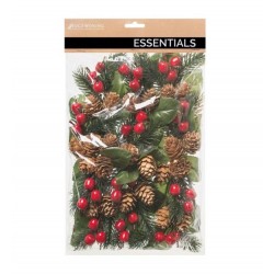 PICKS C/PIGNE E BACCHE TONDE ROSSE 17cm IN BUSTA 12pz