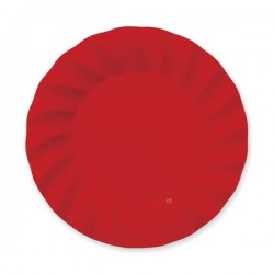 PIATTI PIANI WAVY RED OPACO 25cm 8pz
