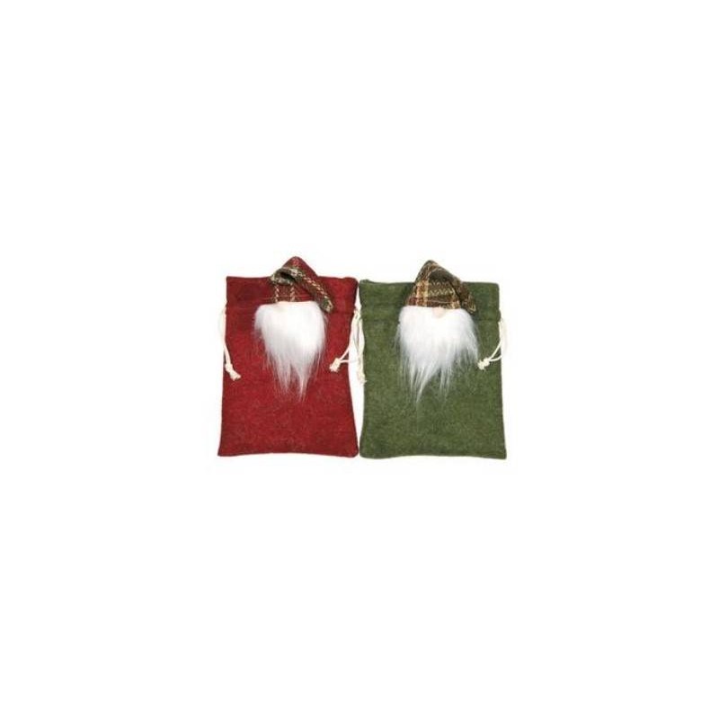 SACCHETTI SANTA BAG 14x18cm ROSSO/VERDE 1pz