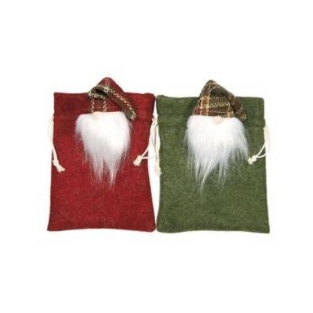 SACCHETTI SANTA BAG 14x18cm ROSSO/VERDE 1pz
