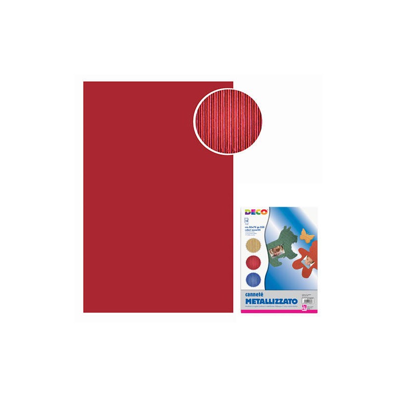 CARTONCINO CANNETE' METAL 50x70cm ROSSO