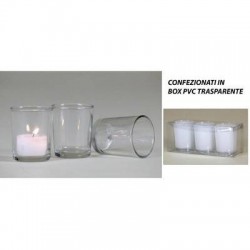 PORTA TEALIGHT VETRO TRASP. ø5,5x6,5 3pz