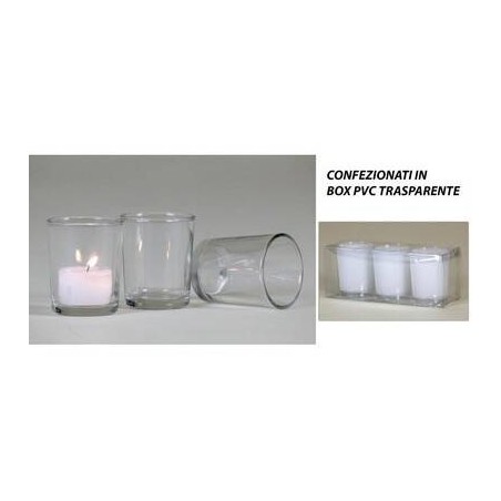PORTA TEALIGHT VETRO TRASP. ø5,5x6,5 3pz