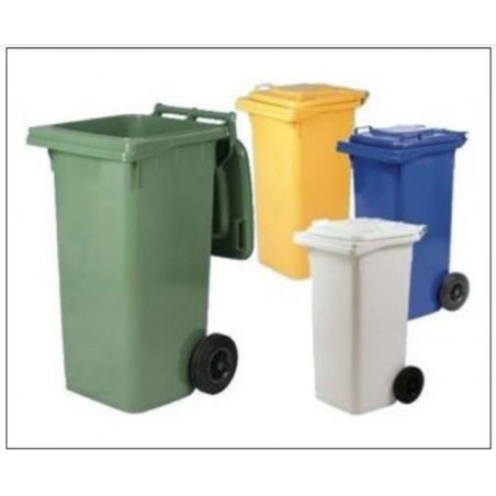 BIDONE 120lt CON RUOTE E PEDALE VERDE