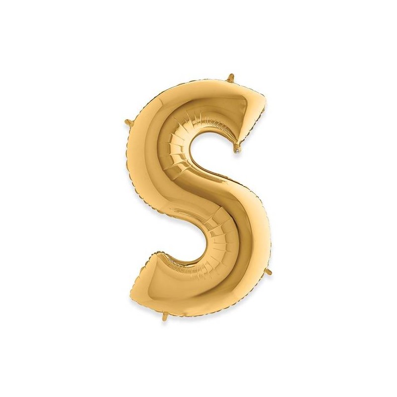 PALLONE MYLAR LETTERA S 102cm 40 GOLD