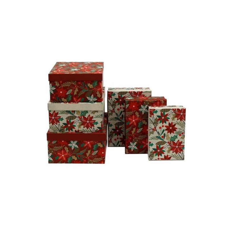 SCATOLA REGALO 33x25x14cm POINSETTIA