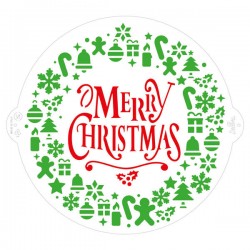STENCIL GHIRLANDA MERRY CHRISTMAS ø25cm