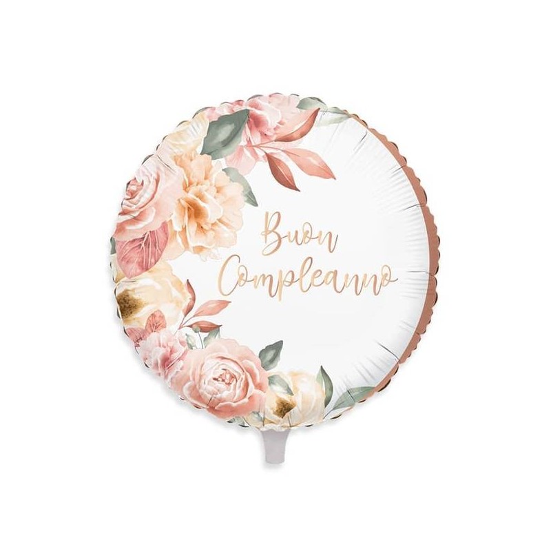 PALLONE MYLAR ROSE GOLD BUON COMPLEANNO 45cm