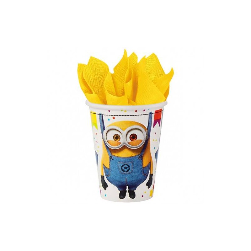 BICCHIERI 250cc CARTONCINO MINIONS BALLOONS 8pz