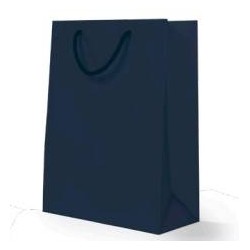 BORSA CARTA LUSSO OPACO 27+12X37cm BLU