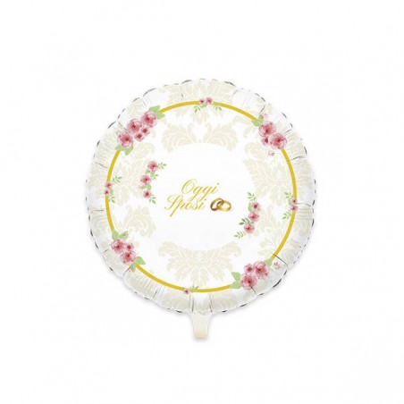 PALLONE MYLAR TONDO 60cm ROMANTIC WEDDING 24''