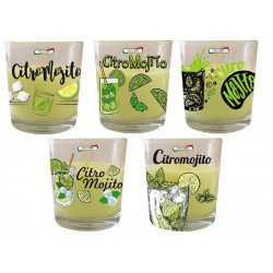 CANDELA IN BICCHIERE VETRO ø7x7,5 CITROMOJITO CDG
