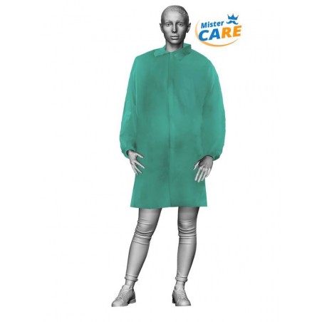 Mr.Care - CAMICE LAB in PP 30gr/m² VELCRO col.VERDE TG.L 5pz