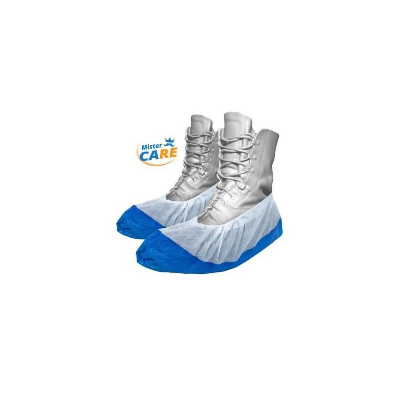 Mr.Care - COPRISCARPE PP+CPE ANTI SKID C/ELASTICO 17x40cm 50pz  BIANCO/BLU