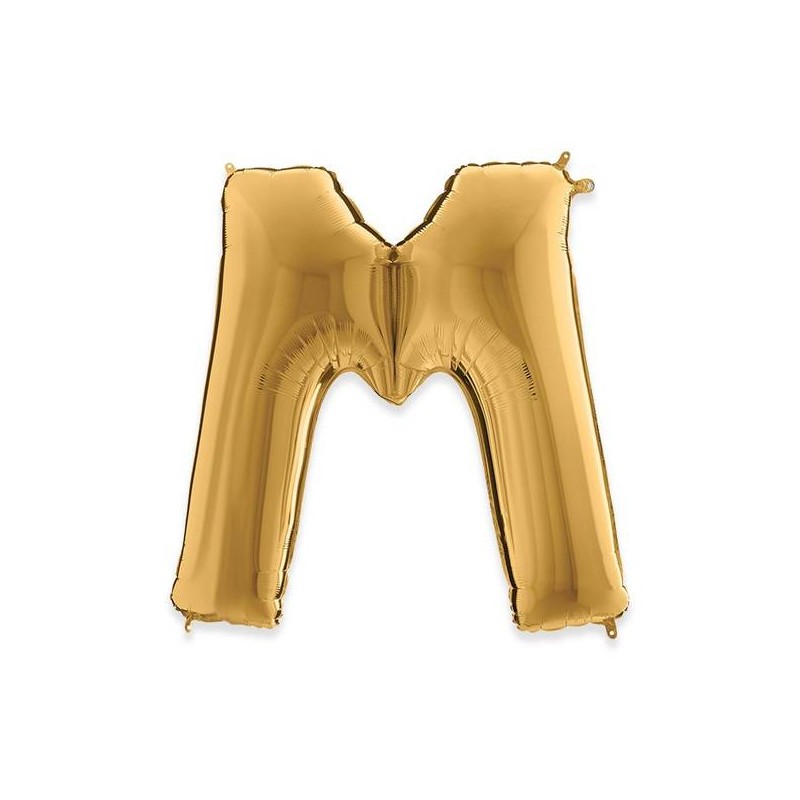 PALLONE MYLAR LETTERA M 102cm 40 GOLD