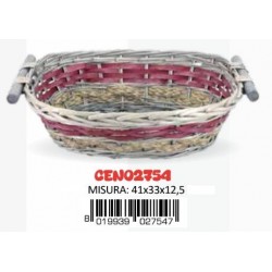 CESTO OVALE BICOLOR GRIGIO 41x33x12,5cm