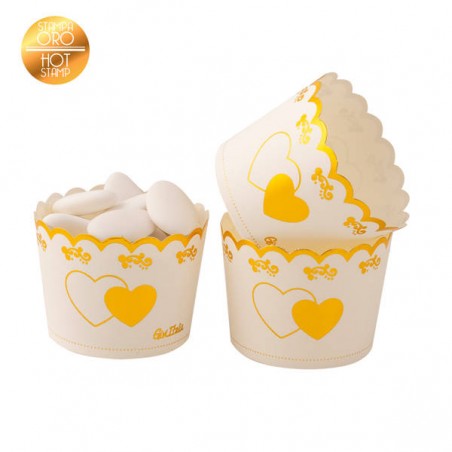 PIROTTINI CARTA CUORI ORO HOT STAMP 5x4,5cm 20pz