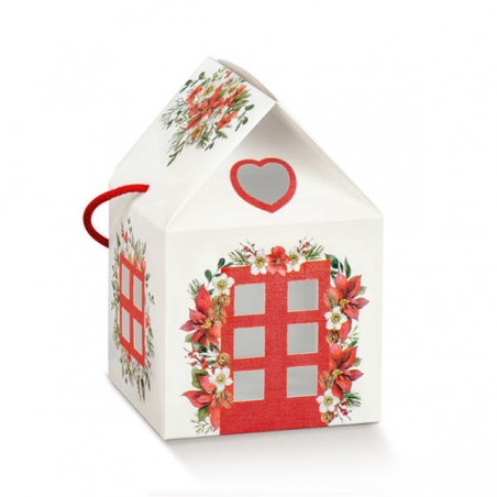 SCATOLA CASETTA C/CORDINI 24,5x24,5x15cm WHITE LITTLE HOUSES