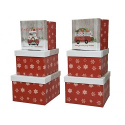 SCATOLA REGALO VETTURA CHRISTMAS 17x17x12cm SET 3pz