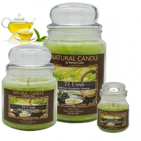 NATURE CANDLE 380gr GIARA 100% CERA VEGETALE TE' VERDE