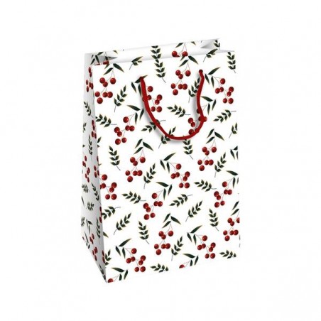 SHOPPER LUSSO EFFETTO VELLUTO 25+12x35cm RED FLOCK