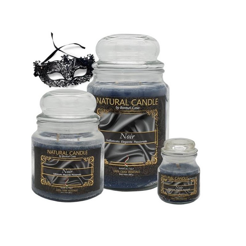 NATURE CANDLE 380gr GIARA 100% CERA VEGETALE NOIR