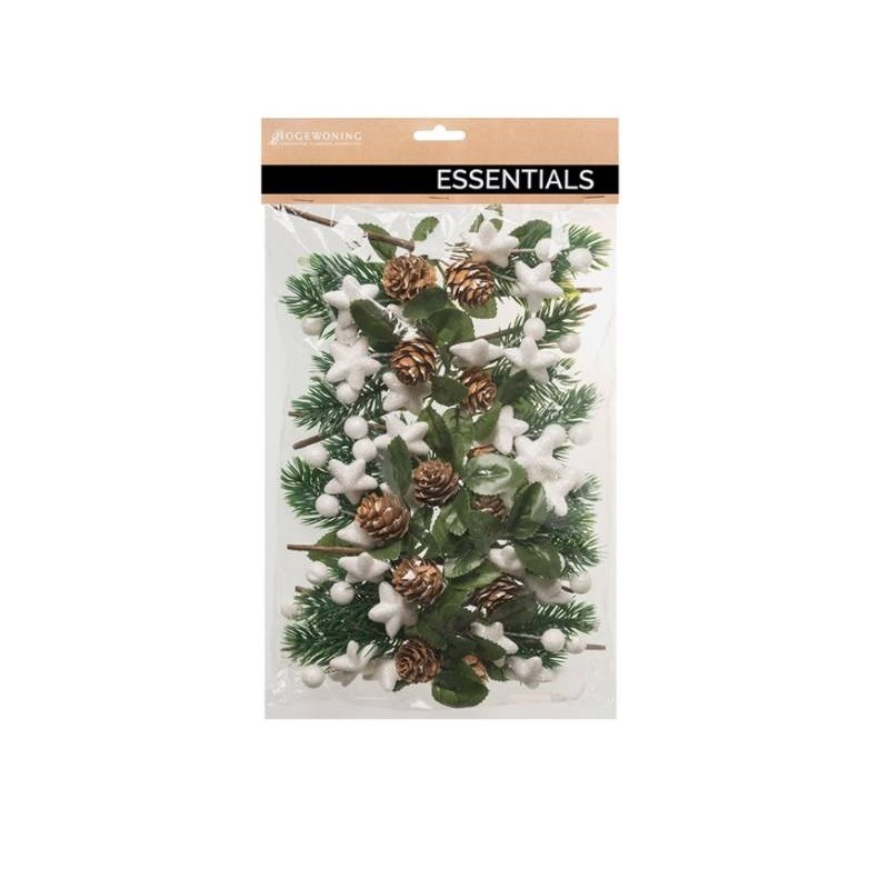 PICKS C/PIGNE E STELLE BIANCHE 17cm IN BUSTA 12pz