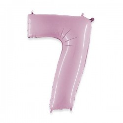 PALLONE NUMERO 7 MYLAR 102cm 40 ROSA