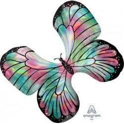 PALLONE MYLAR S/SHAPE 76x66cm FARFALLA HOLOGRAPHIC