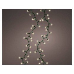 LED COMPACT 400 LUCI BIANCO CALDO 10mt INTERMITTENTI FILO VERDE DA ESTERNO