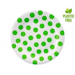 PIATTI IN CARTA 18cm POIS VERDE 6pz