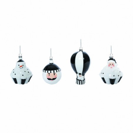 PUPAZZO DI NEVE C/APPENDINO 12cm BIANCO/NERO