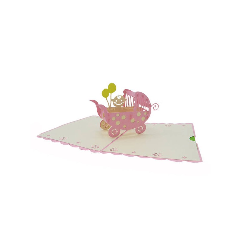 BIGLIETTO AUGURI ORIGAMI SURP.NASCITA BIMBA