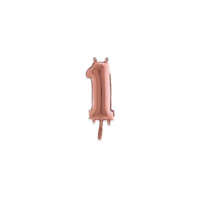 PALLONE NUMERO 1 MYLAR 36cm ROSE GOLD