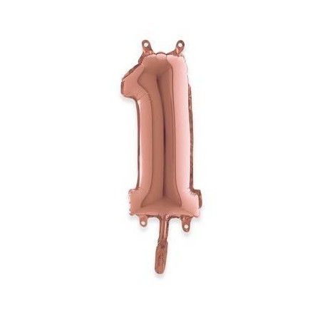 PALLONE NUMERO 1 MYLAR 36cm ROSE GOLD