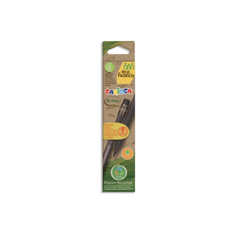 CARIOCA ECO-FAMILY MATITA HB + GOMMA 6pz