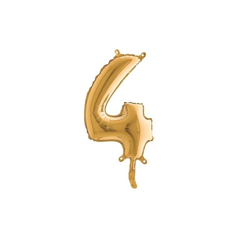 PALLONE NUMERO 4 MYLAR 36cm ORO