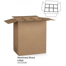 SCATOLA AMERICANA SICURA PORTA 6 BOTTIGLIE 32,5x22,5x38cm