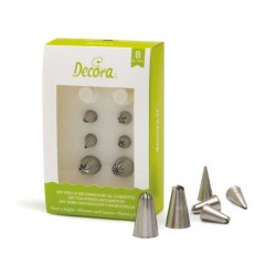 SET BECCUCCI INOX DECORAZIONI FIORI E FOGLIE 8pz DECORA